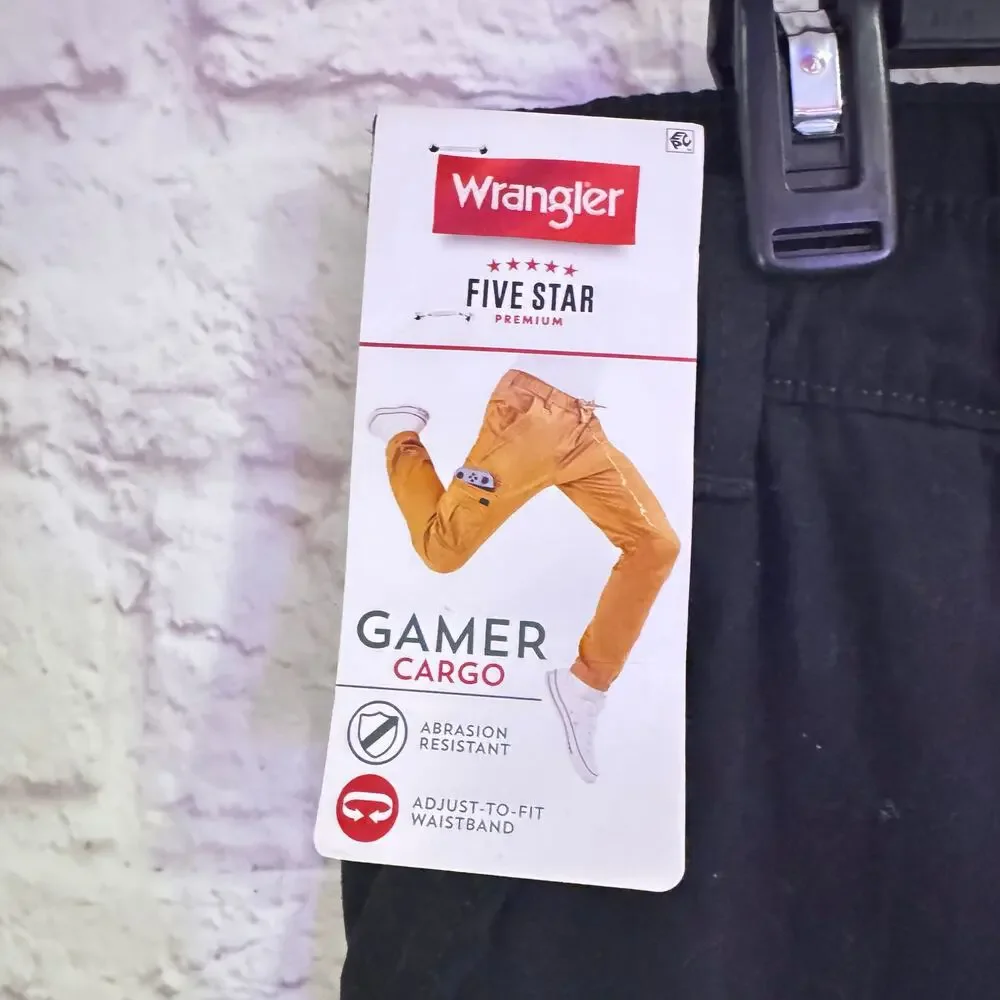 WRANGLER Black Gamer Cargo Pants Sz 14 Husky NWT - Picture 4 of 7